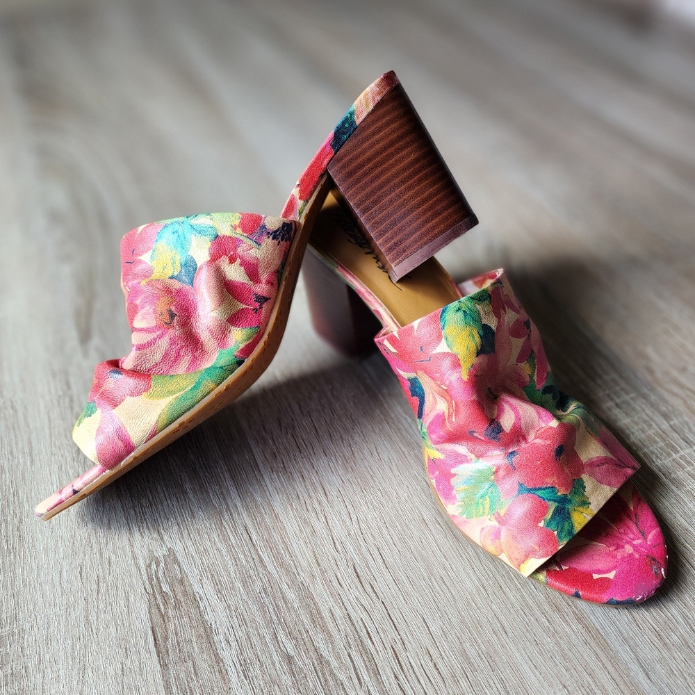 Patricia Nash Poema Leather Open Toe Mules Dress Sandals Size 9.5 - Picture 2 of 8